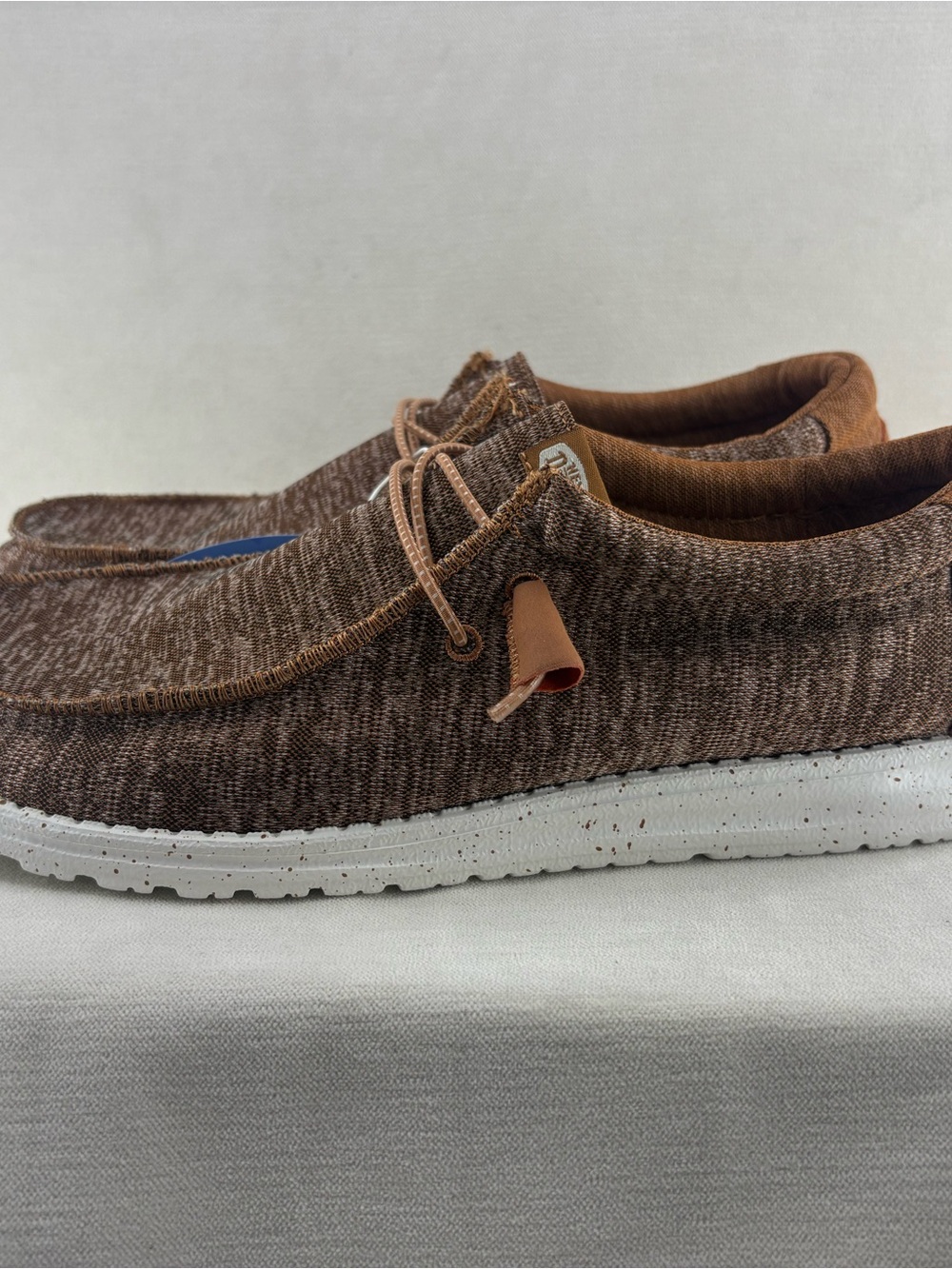 Hey Dude Men's Brown heather Knit Slip-On Loafers size 14 NEW